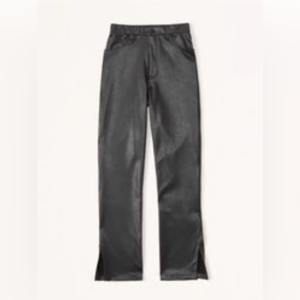 Abercrombie Split-Hem Vegan Leather 90s Straight Pant